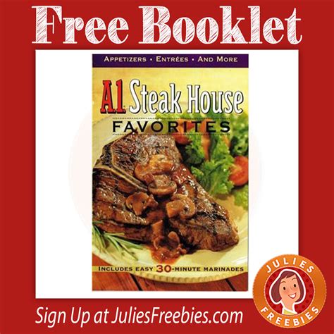 Free A1 Steakhouse Favorites Recipe Booklet Homemade Steak Sauces