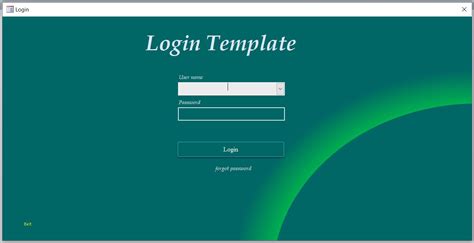 Free Login Template For Ms Access Elpis Live Community