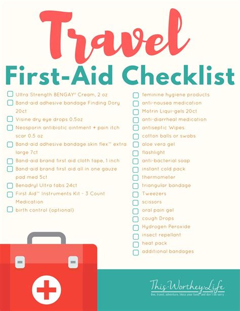 Free Printable Diy Travel First Aid Kit With Printable Checklist