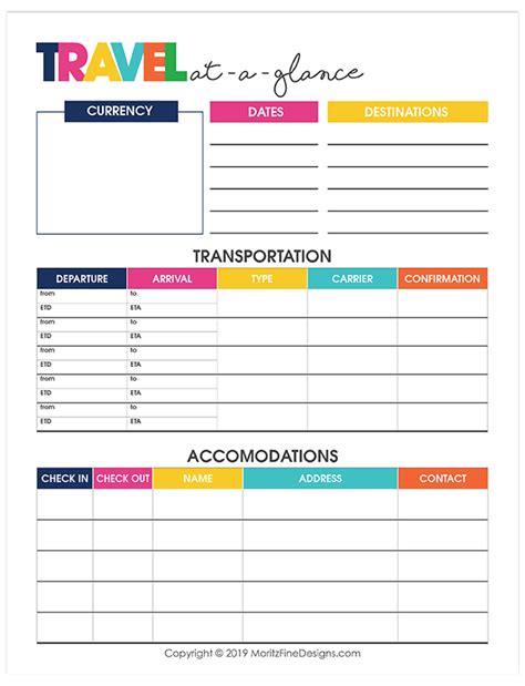 Free Printable Travel Planner Artofit