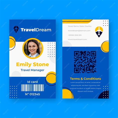 Free Vector Travel Agency Id Card Template