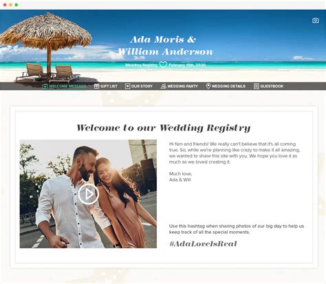 Free Wedding Website Build A Custom Site For Your Big Day Myregistry