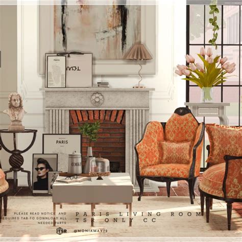 French Accent Paris Living Room In Classic Style In The Sims 4 Nel 2024