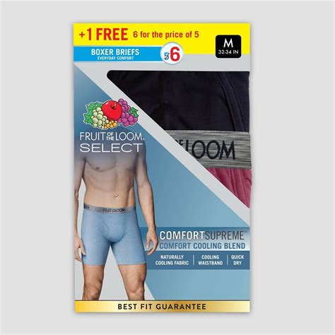 Fruit Of The Loom Select Men S Comfortsupreme Cooling Blend Boxer