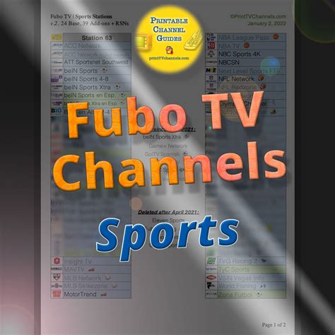 Fubotv Channel List Sports Stations Tv Channel Guides