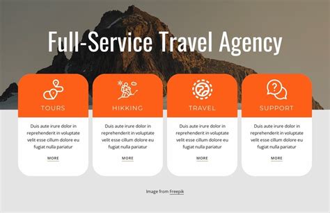 Full Service Travel Agency Services Website Design