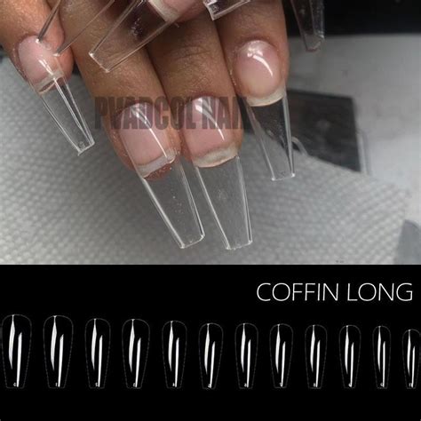 Gel X Nails Extension System Full Cover Sculpted Clear Stiletto Coffin False Nail Tips 240Pcs