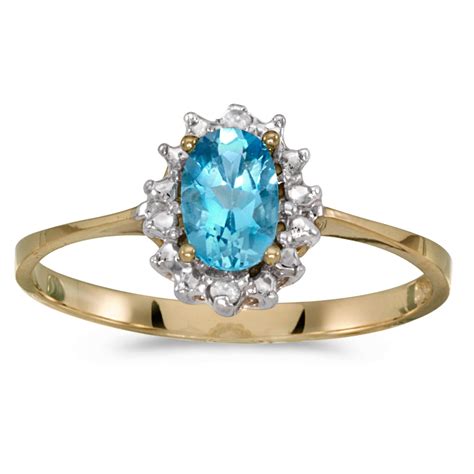 Gem Stone King 14K Yellow Gold Swiss Blue Topaz Solitaire Engagement