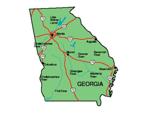 Georgia State Data Population Symbols Government Sports Facts