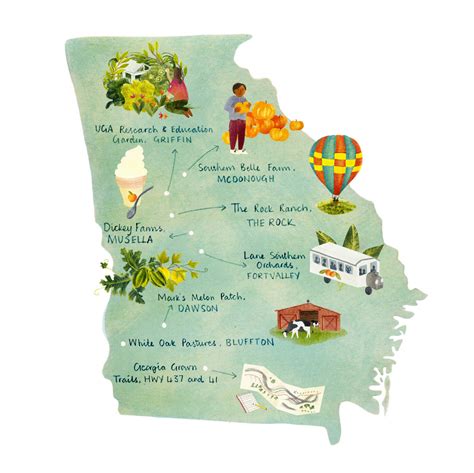 Georgia Travel Maps Hannah Bailey Illustration