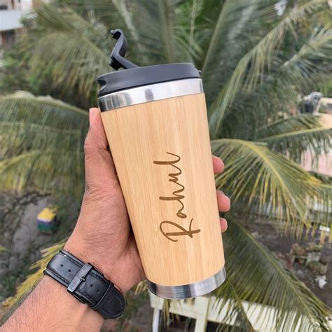 Gift For Traveller Wooden Flask Wooden Travel Mug Customized Travel Mug Corporate Gifts