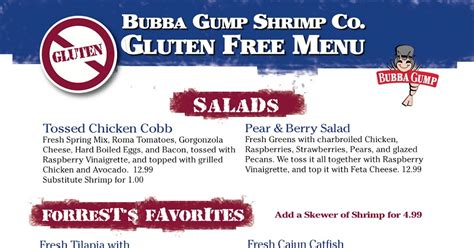 Gluten Free Adventures Is Now Frugalfork Com Bubba Gump Has A Gluten