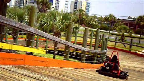 Go Kart Racing On The Wooden Track At The Track In Destin Fla