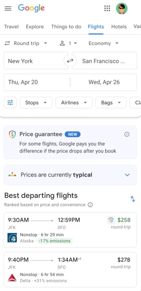 Google Travel With Hotel Room Story Format Flight Price Guarantees