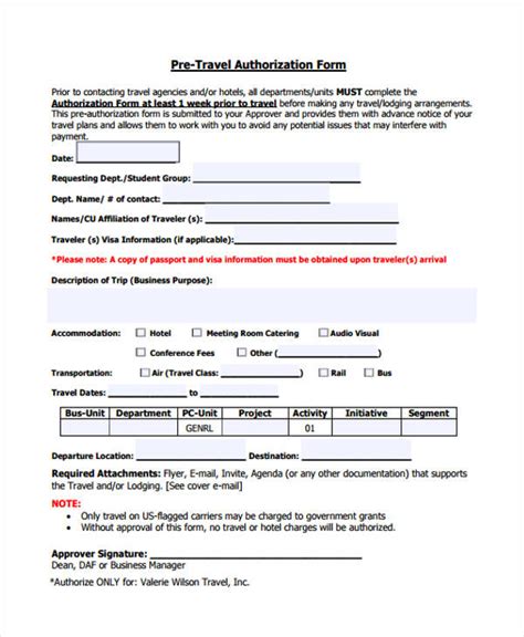 Government Travel Authorization Form Authorizationform Net