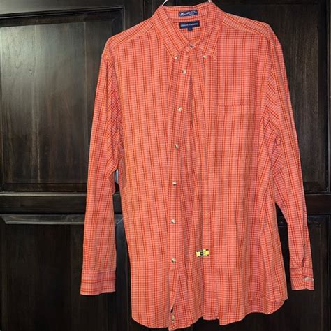 Grant Thomas Shirts Grant Thomas Orange Peach Stripped Button Down Shirt Poshmark