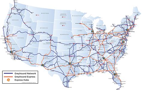 Greyhound Bus Destinations Map