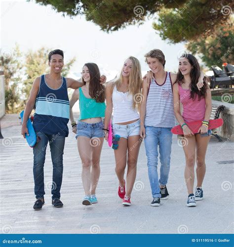 Group Of Diverse Teens On Holiday Stock Photo Image Of Vacations