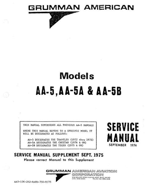 Grumman Aa5 Aa5a Aa5b 1972 76 Maintenance Manual Aa5 136 2R2