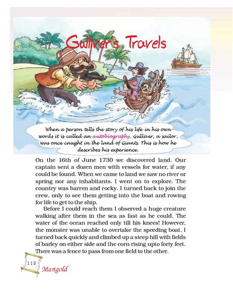 Gullivers Travels Cbse Class 5 English Lesson With Question And