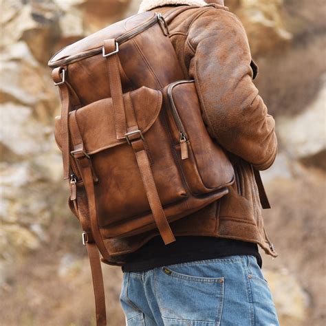 Handmade Genuine Leather Backpack Travel Backpack School Backpack