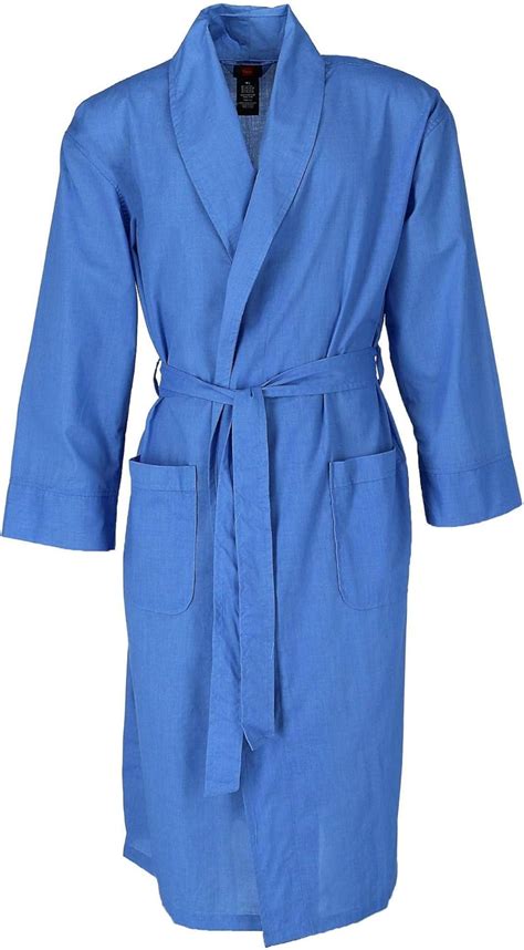 Hanes Men S Big And Tall Lightweight Woven Robe 3X 4X Blue At Amazon