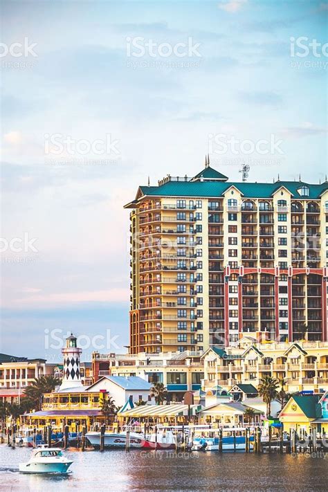 Harborwalk Marina At Sunset Time Destin Destin Florida Stock