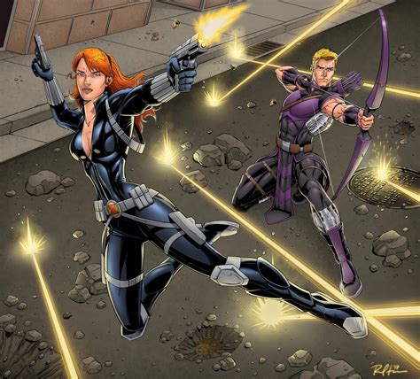 Hawkeye And Black Widow By Jackalmonx On Deviantart