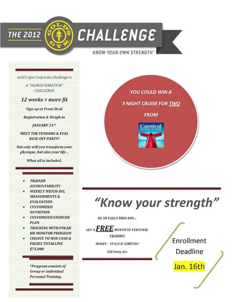 Health And Fitness 2012 Gold Amp 39 S Gym 12 Week Fitness Challenge Kicks Off January 21 2012