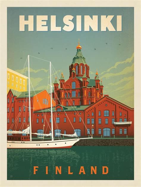 Helsinki Travel Posters Vintage Travel Posters Tourism Poster