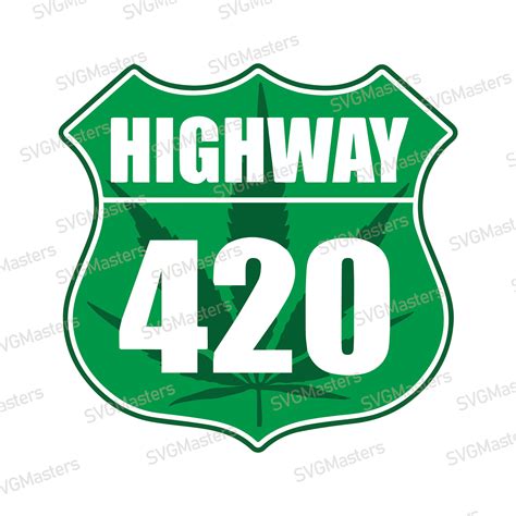 Highway 420 Weed Vector Cannabis Digital Clipart Etsy