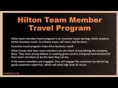 Hilton Team Member Travel Program Youtube