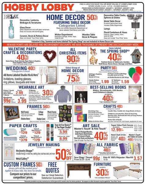 Hobby Lobby Weekly Ad Jan 01 Jan 07 2023