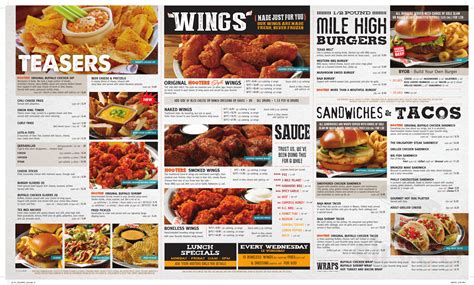 Hooters Wing Menu