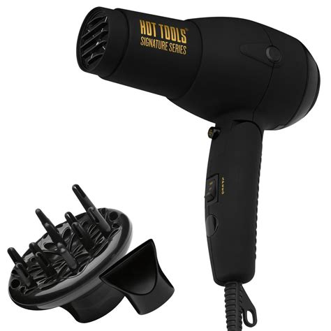 Hot Tools Signature Series 1875W Ionic Travel Hair Dryer Black With