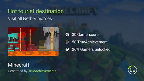 Hot Tourist Destination Achievement In Minecraft