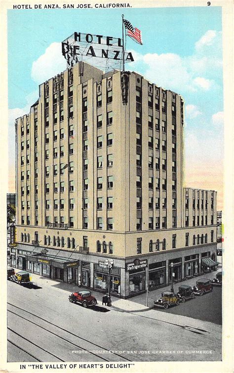 Hotel De Anza San Jose Ca Art Deco Society Postcard Print Chicago Art