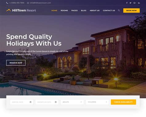 Hotel Reservation Websites Templates