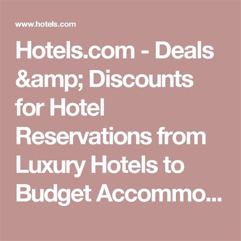 Hotels Com Deals Amp Discounts For Hotel Reservations From Luxury Hotels To Budget Accommodations