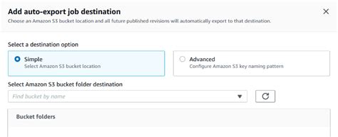 AWS Auto Export Job Destinations