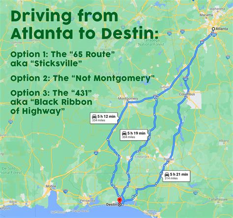 Atlanta to Destin Florida Distance