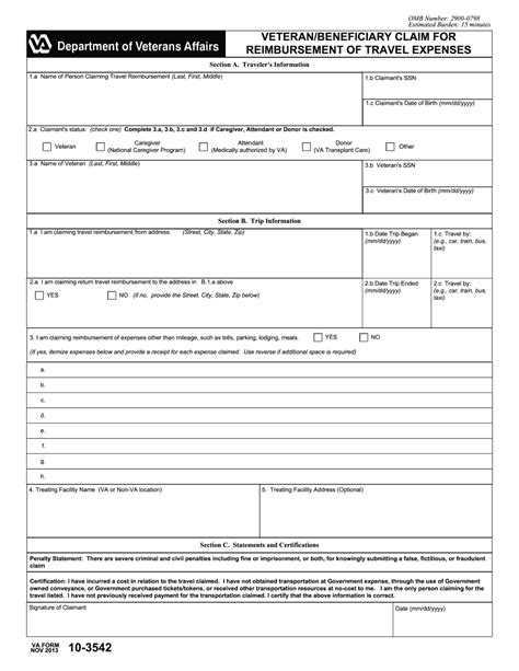 Fill Out VA Travel Voucher