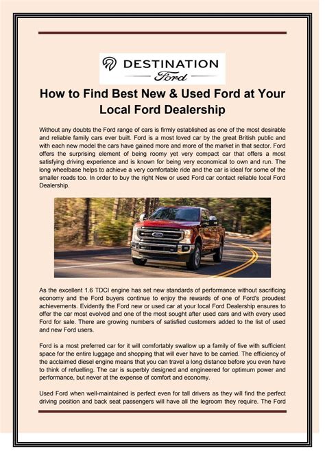 How To Find Best New Amp Used Ford At Your Local Ford Dealership By Destination Ford Issuu