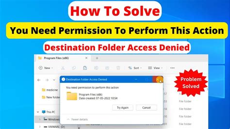 How To Fix Destination Folder Access Denied You Need Permission To