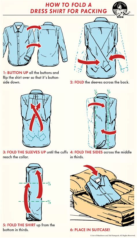 How To Fold A Men S Dress Shirt Travel Tips For Folding Shirts