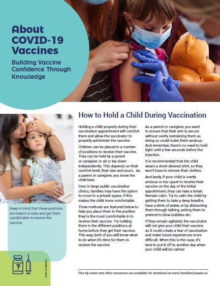 How To Hold A Child During Vaccination Vaccine Tip Sheet Families