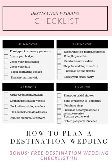 How To Plan A Destination Wedding Free Wedding Checklist The Style