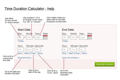 How To Use The Time Duration Calculator