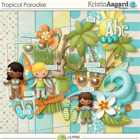 Http The Lilypad Com Store Digital Scrapbooking Kit Tropical Paradise Html Tropical Paradise