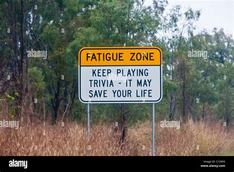 Humorous Australian Road Sign Warning Of Dangers Of Fatigue On Long